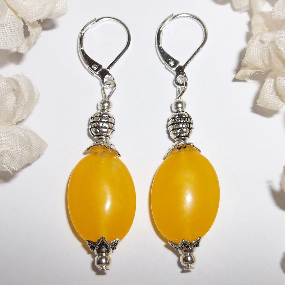 Yellow and Silver Earrings Statement Drop Earring Earring Earring Earring 4597